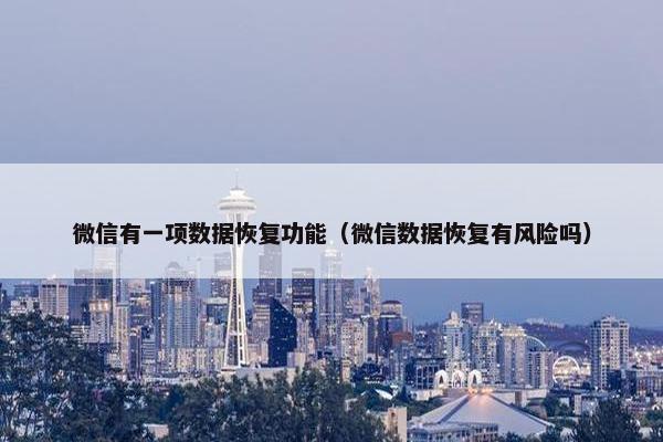 微信有一项数据恢复功能（微信数据恢复有风险吗）