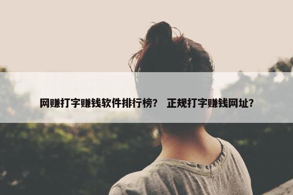 网赚打字赚钱软件排行榜？ 正规打字赚钱网址？