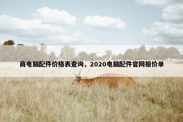 商电脑配件价格表查询，2020电脑配件官网报价单