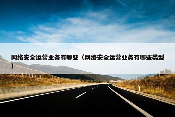 网络安全运营业务有哪些（网络安全运营业务有哪些类型）