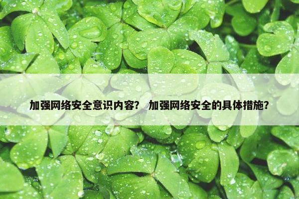 加强网络安全意识内容？ 加强网络安全的具体措施？