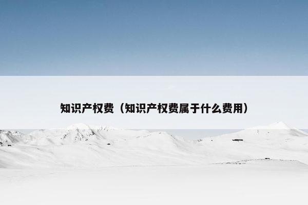 知识产权费（知识产权费属于什么费用）