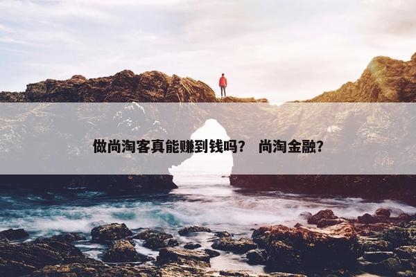 做尚淘客真能赚到钱吗？ 尚淘金融？