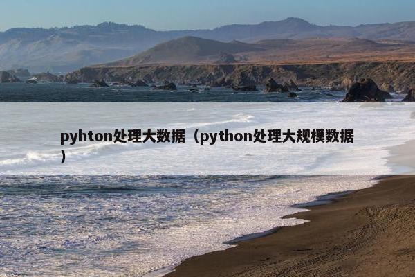 pyhton处理大数据（python处理大规模数据）