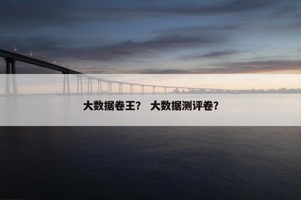 大数据卷王？ 大数据测评卷？