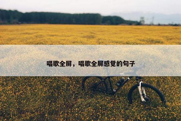 唱歌全屏，唱歌全屏感觉的句子