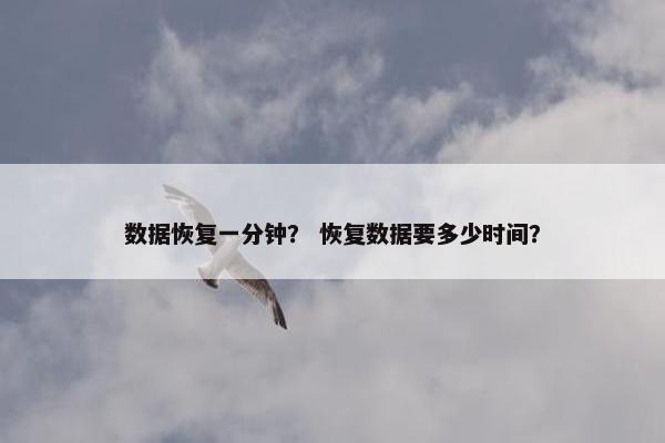数据恢复一分钟？ 恢复数据要多少时间？