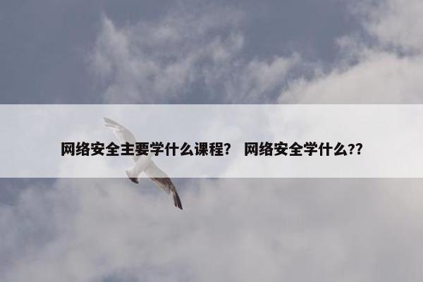 网络安全主要学什么课程？ 网络安全学什么?？