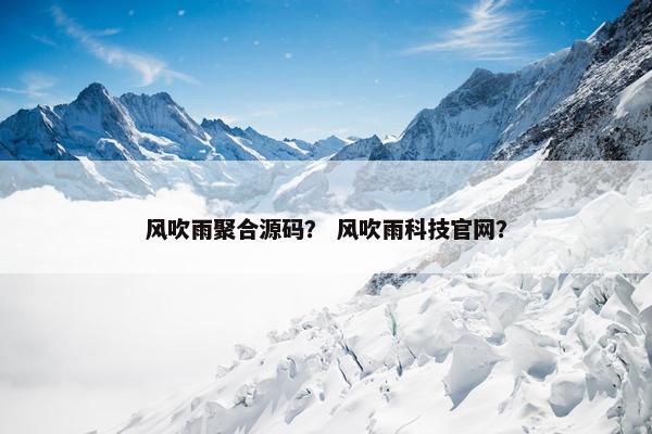 风吹雨聚合源码？ 风吹雨科技官网？