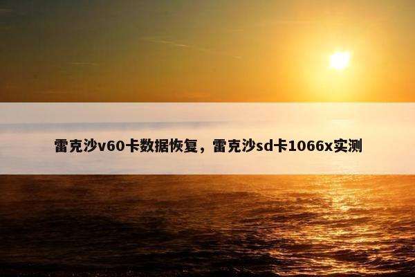 雷克沙v60卡数据恢复，雷克沙sd卡1066x实测