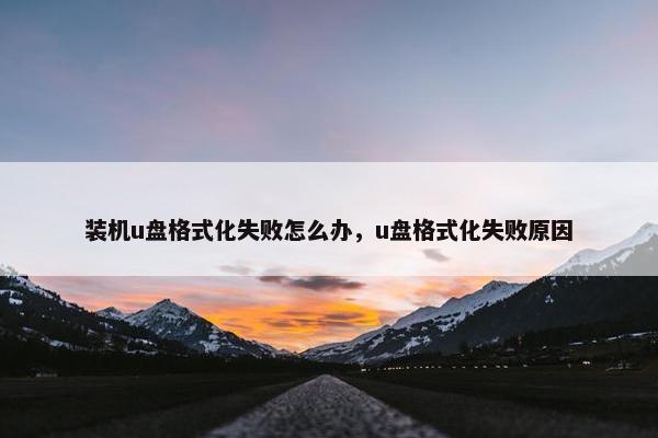 装机u盘格式化失败怎么办，u盘格式化失败原因