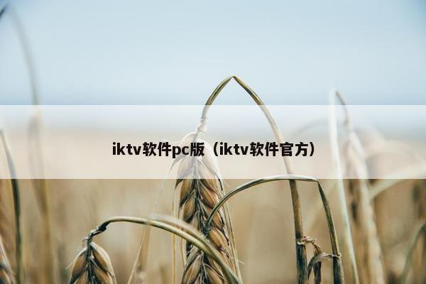iktv软件pc版（iktv软件官方）