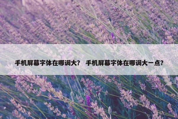 手机屏幕字体在哪调大？ 手机屏幕字体在哪调大一点？