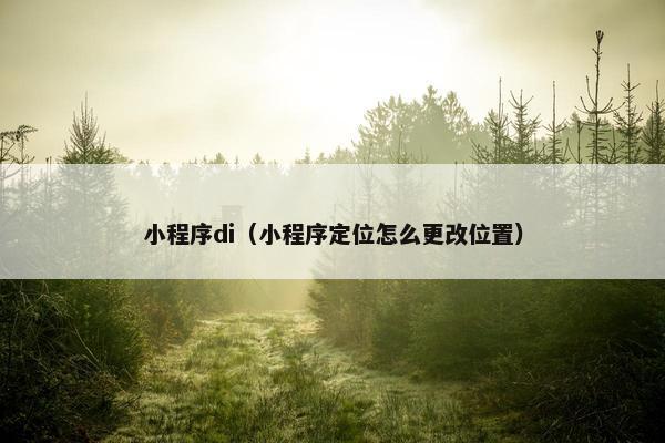 小程序di（小程序定位怎么更改位置）