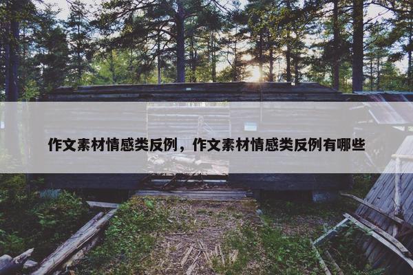 作文素材情感类反例，作文素材情感类反例有哪些