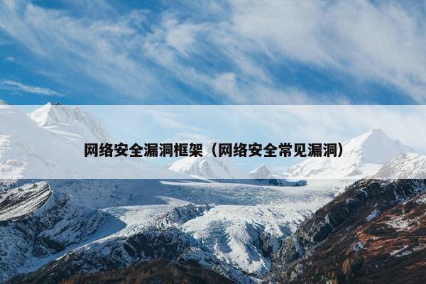 网络安全漏洞框架（网络安全常见漏洞）