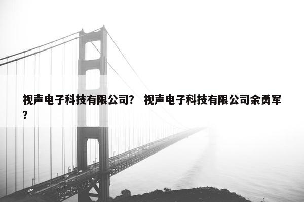 视声电子科技有限公司？ 视声电子科技有限公司余勇军？