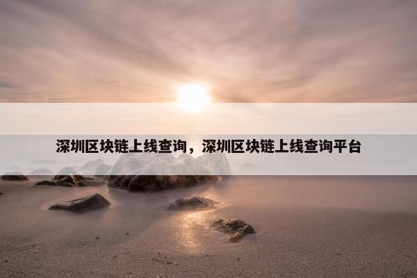 深圳区块链上线查询，深圳区块链上线查询平台