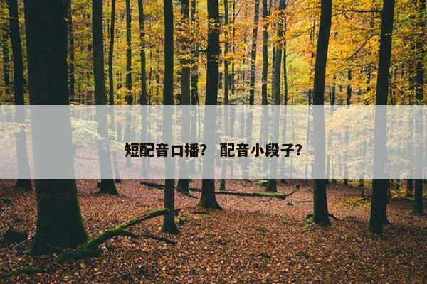 短配音口播？ 配音小段子？