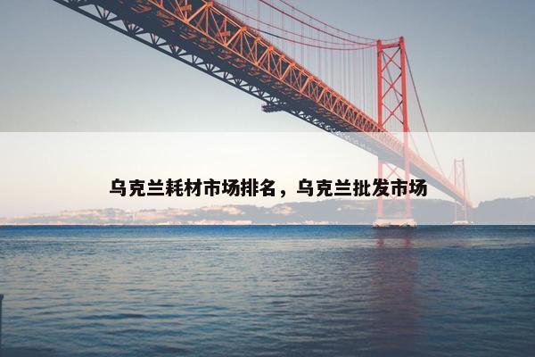 乌克兰耗材市场排名，乌克兰批发市场