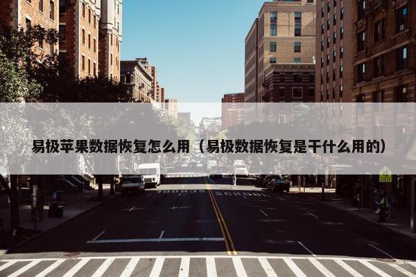 易极苹果数据恢复怎么用（易极数据恢复是干什么用的）