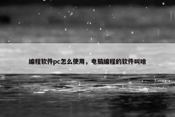 编程软件pc怎么使用，电脑编程的软件叫啥
