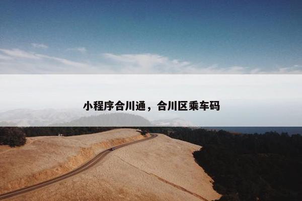 小程序合川通，合川区乘车码