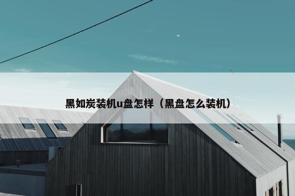 黑如炭装机u盘怎样（黑盘怎么装机）