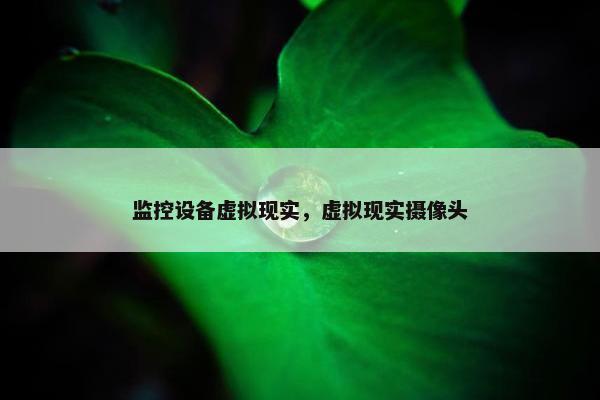 监控设备虚拟现实，虚拟现实摄像头