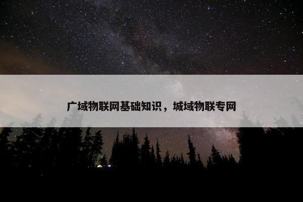 广域物联网基础知识，城域物联专网