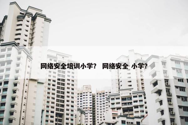 网络安全培训小学？ 网络安全 小学？