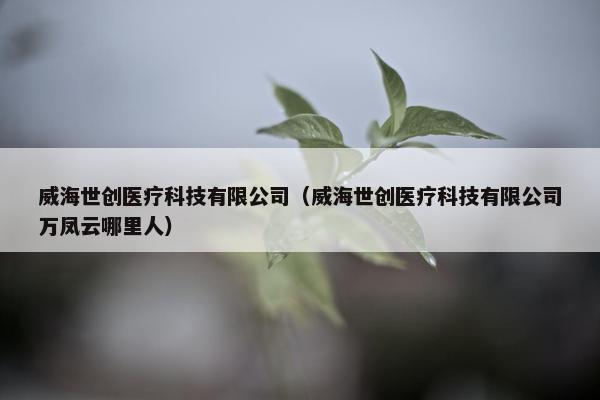 威海世创医疗科技有限公司（威海世创医疗科技有限公司万凤云哪里人）