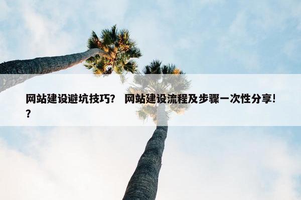 网站建设避坑技巧？ 网站建设流程及步骤一次性分享!？