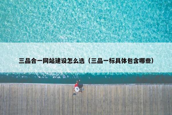 三品合一网站建设怎么选（三品一标具体包含哪些）