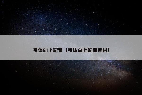 引体向上配音（引体向上配音素材）