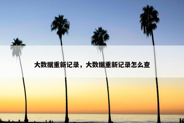 大数据重新记录，大数据重新记录怎么查