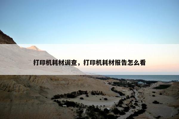 打印机耗材调查，打印机耗材报告怎么看