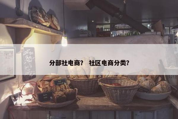 分部社电商？ 社区电商分类？