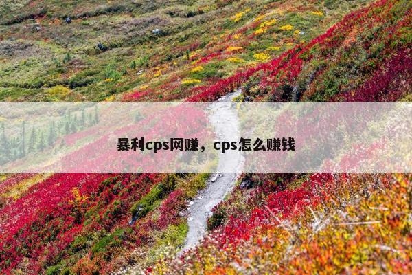 暴利cps网赚，cps怎么赚钱
