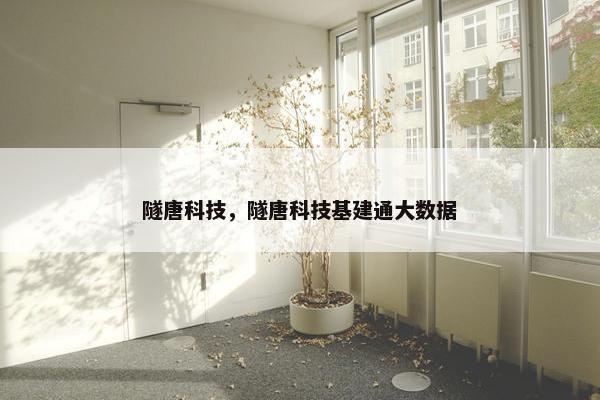 隧唐科技，隧唐科技基建通大数据