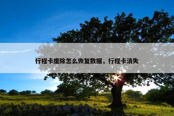 行程卡废除怎么恢复数据，行程卡消失