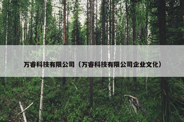 万睿科技有限公司（万睿科技有限公司企业文化）