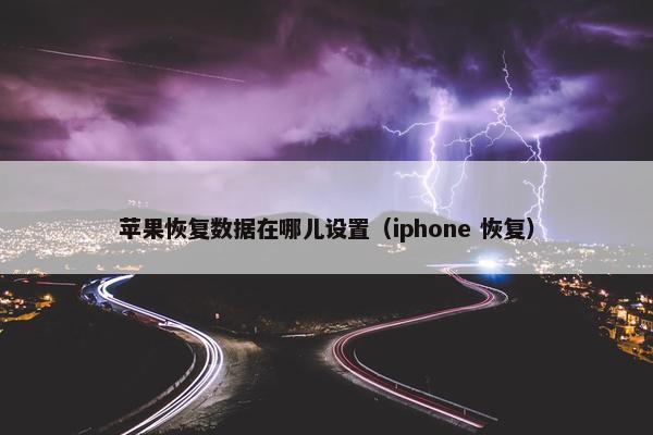 苹果恢复数据在哪儿设置（iphone 恢复）