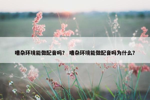 嘈杂环境能做配音吗？ 嘈杂环境能做配音吗为什么？