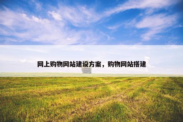 网上购物网站建设方案，购物网站搭建