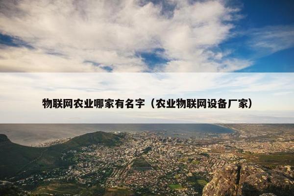 物联网农业哪家有名字（农业物联网设备厂家）