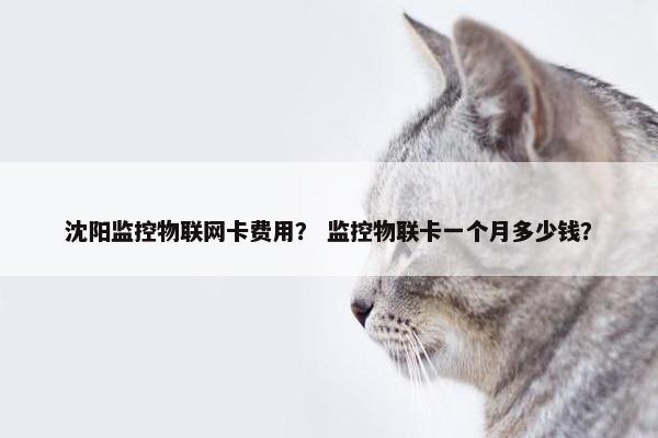 沈阳监控物联网卡费用？ 监控物联卡一个月多少钱？