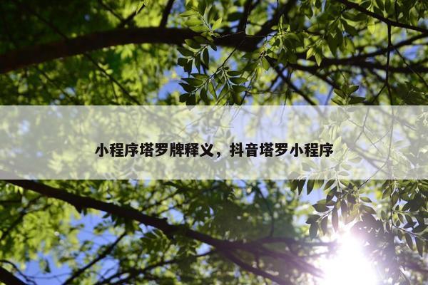 小程序塔罗牌释义，抖音塔罗小程序