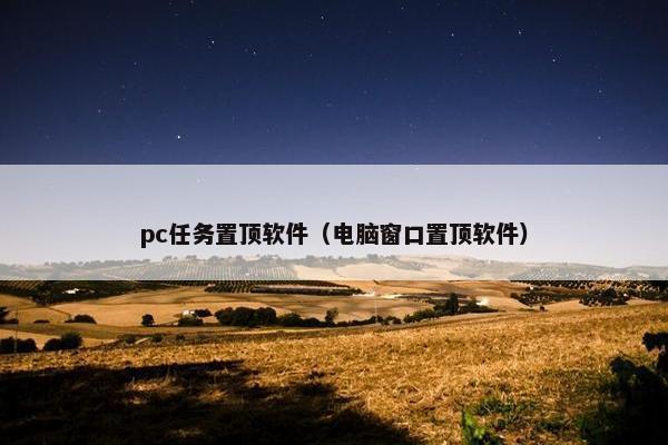 pc任务置顶软件（电脑窗口置顶软件）