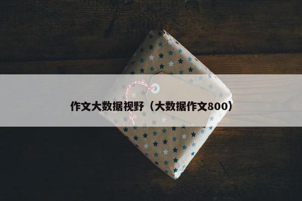 作文大数据视野（大数据作文800）